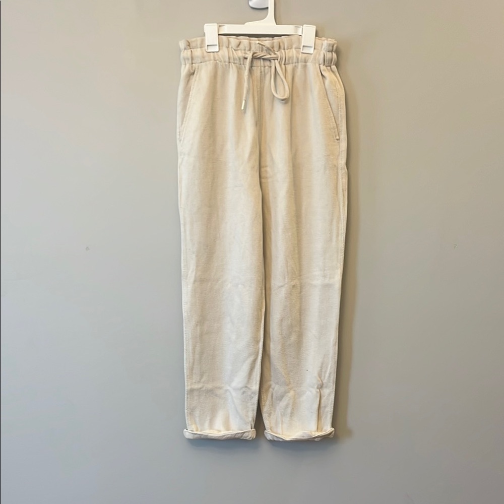 Zara Cream Joggers with Elastic Waistband